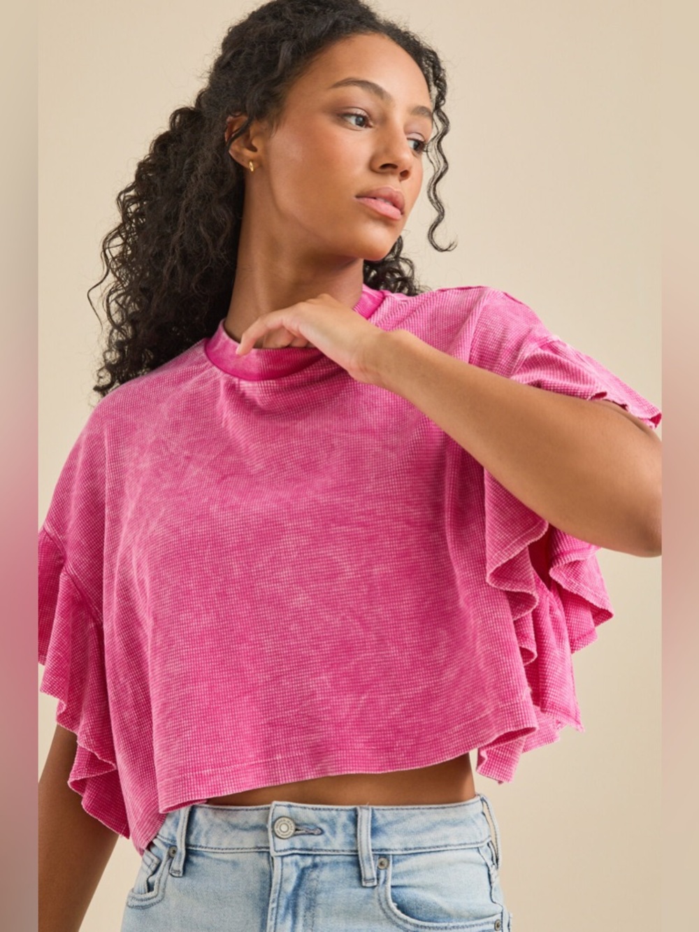 Altar’d State Nessa Flutter Sleeve Top